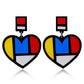 Geometric Heart Acrylic Drop Earrings Women Travel Fashion Cartoon Earrings