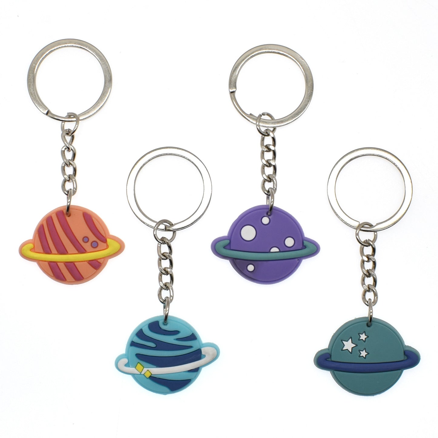 6 Styles Solar System Planet Space Keychain Party Gift Cute Keyring Cartoon DIY