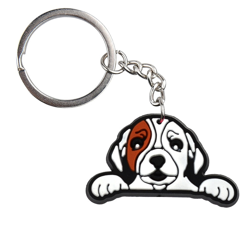 16 Styles PVC Cute Animal Cartoon Keychain Lovely Mini Dog Design Key Holder Fit