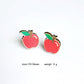 Wooden Apple Stud Charm Earrings For Women Girl Fashion Modern Jewelry Gift