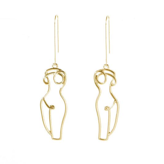 Retro Abstract Figure Drop Earrings Women Travel Fashion Cartoon Earrings