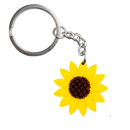 Sunflower PVC Keychain Cartoon Creative Gift Key Holder Keyring Anime Souvenir