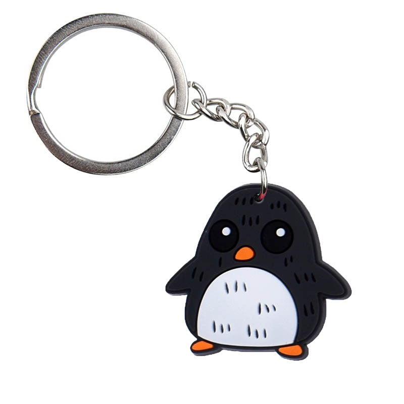 Penguin Cute Animals Cartoon Keychain Lovely Shape Key Holder fit women men kids