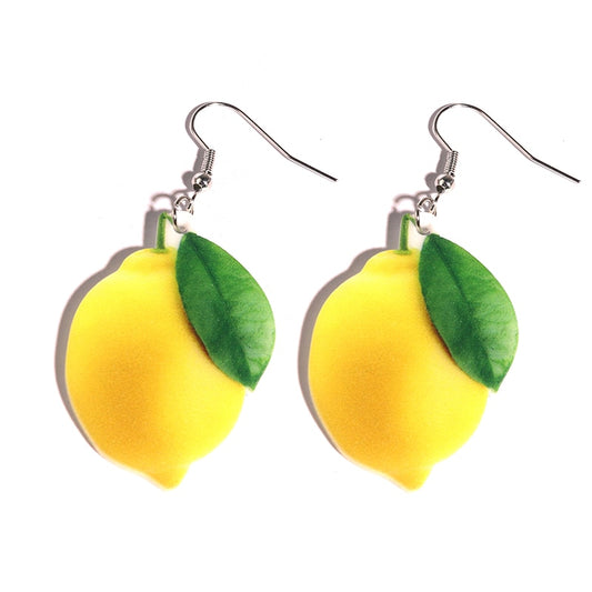 Lemon Fruit Drop Earrings Women Creativity Jewelry Cute Earring Girls Gift