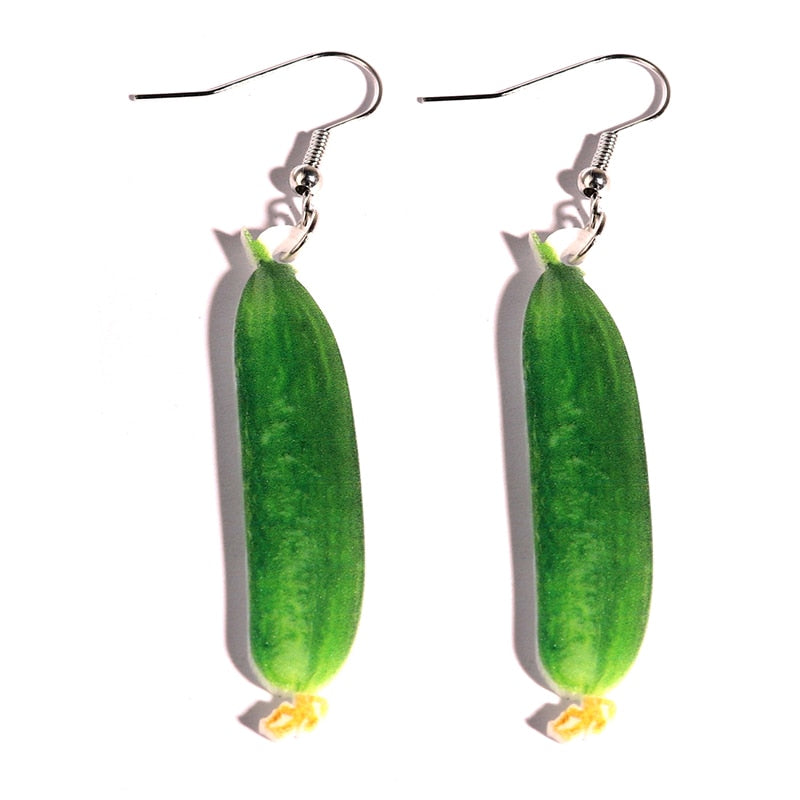 Cucumber Vegetable Drop Earrings Women Creativity Jewelry Cute Earring Girls