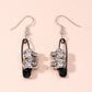 Black Safety Pin Skull Charm Drop Earrings Women Creativity Jewelry Cute Earring