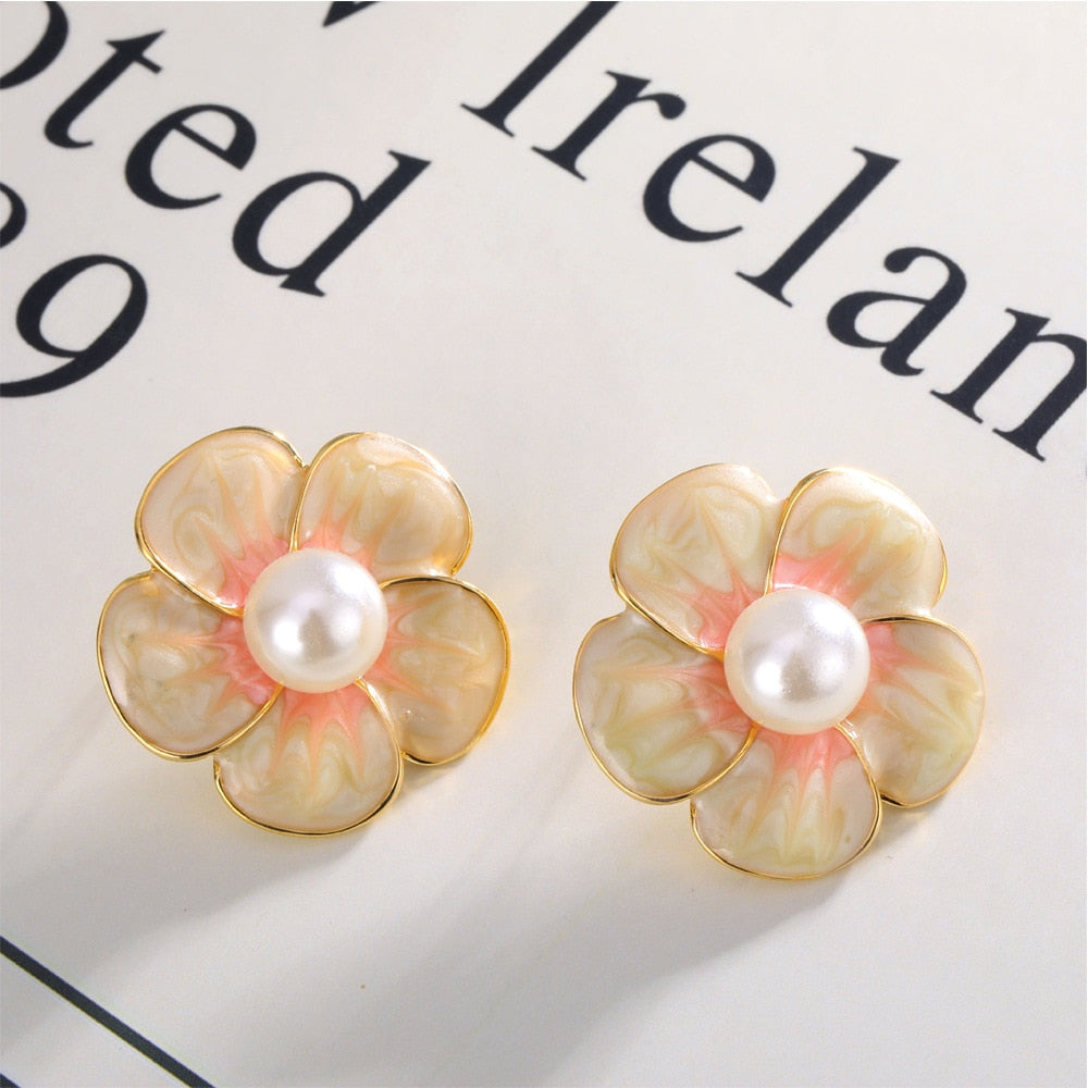 3D Flower Fashion Earrings Minimalist Creative Style Ear Studs Earrings