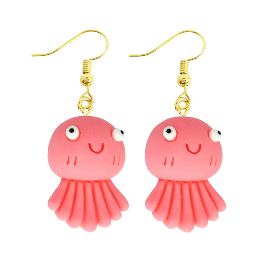 Pink Jellyfish Dangle Earrings Women Gifts Earring Cute Girls Eardrop Jewelry