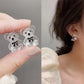 Clear Cute Bear Earrings Stud Women Girls Fashion Cute Accessory Jewelry