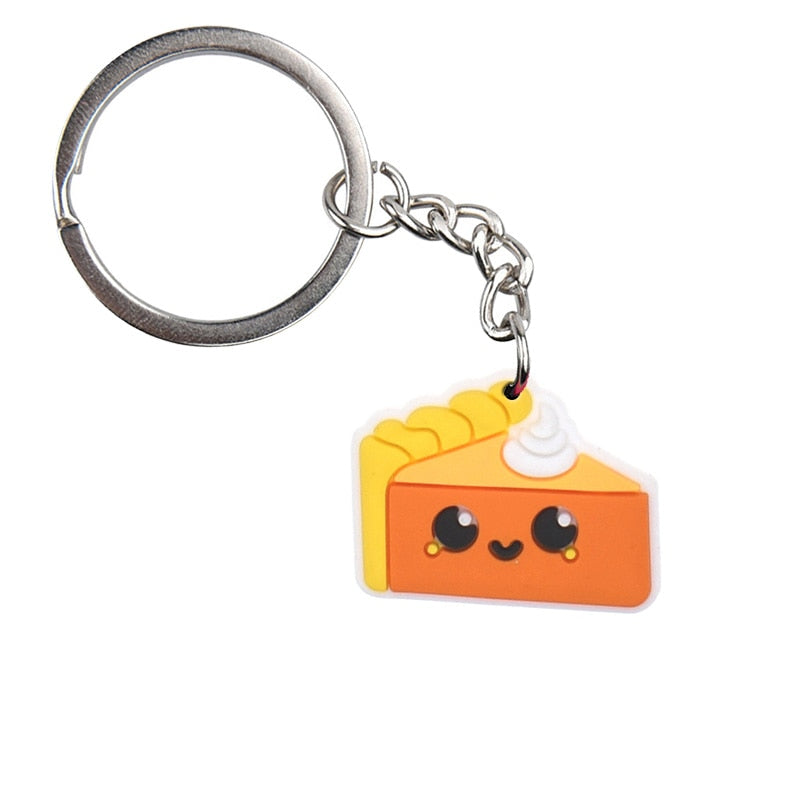 17 Styles Positivity Friends Yellow PVC Keychain for Women Charm Key Chain Women