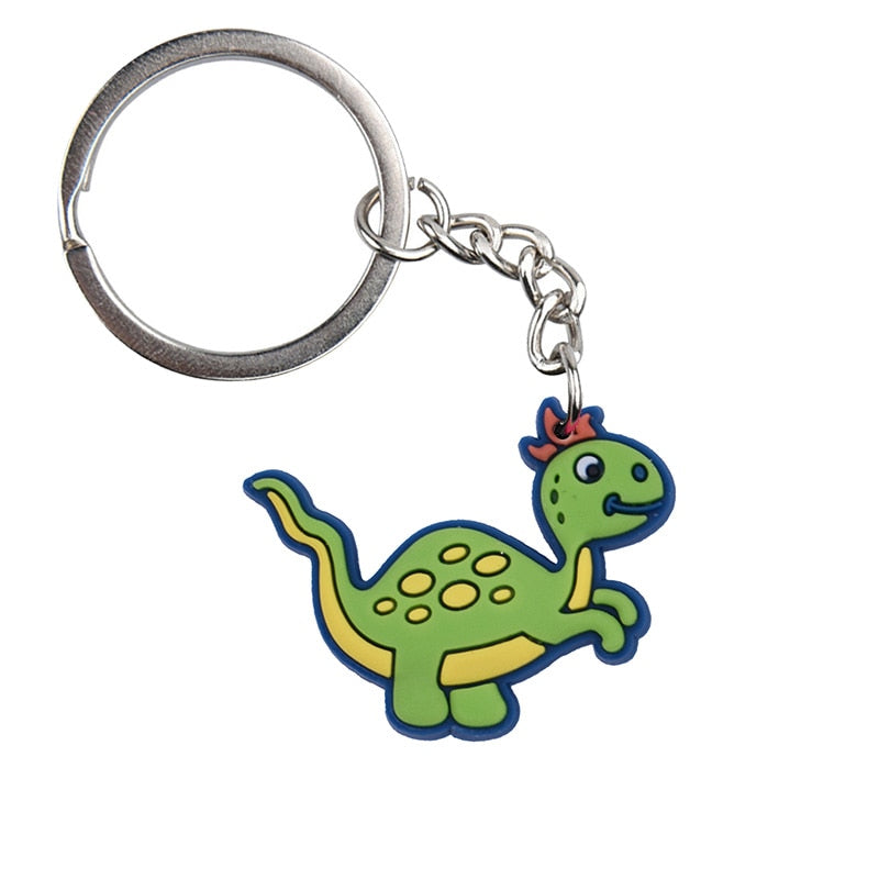 19 Styles Colorful Dinosaur Keyring Cartoon Keychains Souvenir Jewelry Bag