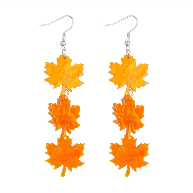 Maple Leaf Dangle Earrings Women Travel Fashion Cartoon Earrings Creative