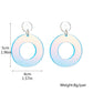 Holographic Acrylic Circle Dangle Earrings Women Travel Fashion Cartoon Earrings