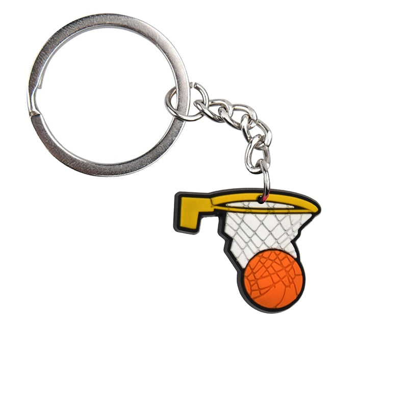 12 Styles PVC Sports Team Basketball Sportsman's Gift Keychain Car Keyring