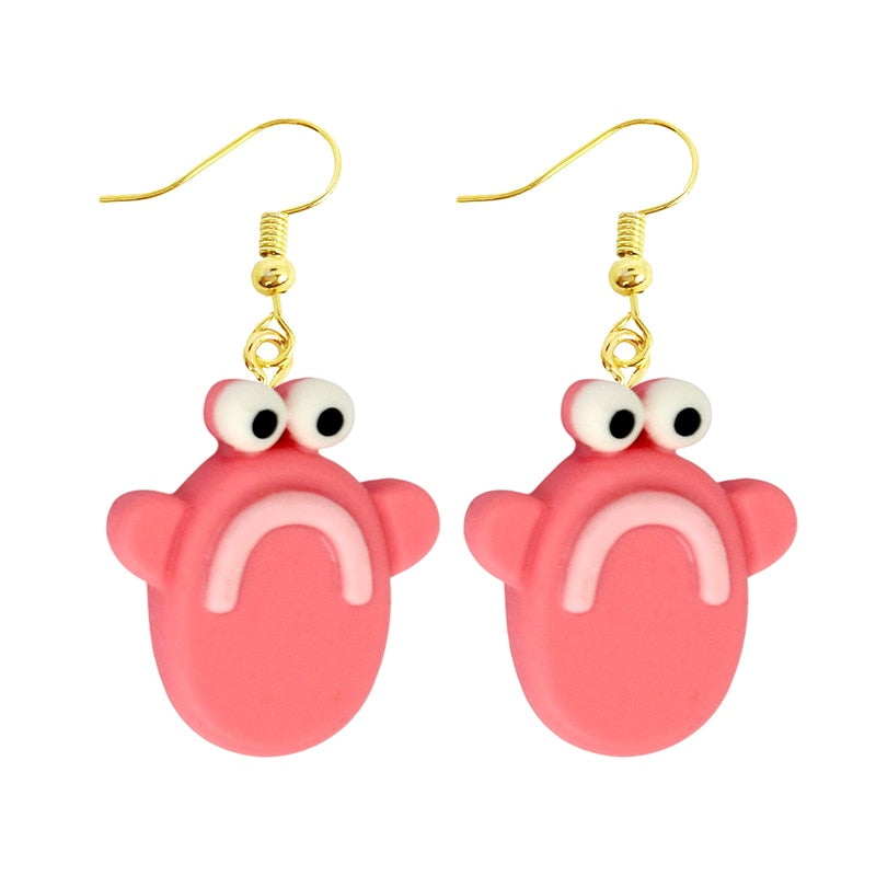 Pink Sad Sea Fish Dangle Earrings Women Gifts Earring Cute Girls Eardrop Jewelry