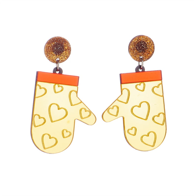 Mittens Drop Earrings Hip Hop Art Women Party Jewelry Ear Fashion Pendant