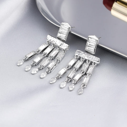 Geometric Crystal Lady Cute Dangle Earrings for Women Jewelry Girls Earrings