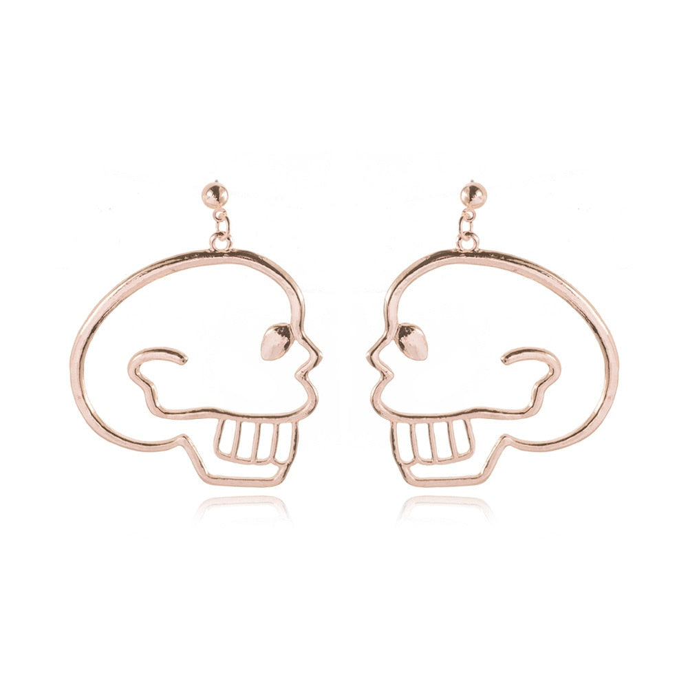 Retro Abstract Skull Drop Earrings Women Travel Fashion Cartoon Earrings