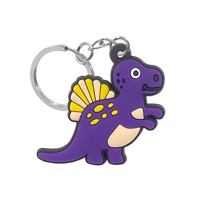 Dark Purple Dinosaur Keychain Gift Cartoon Keyring Souvenir Handbag Accessories
