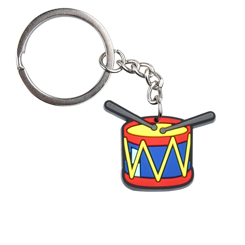 Drum Keyring Cartoon Keychains Souvenir Jewelry Bag Pendant Gift