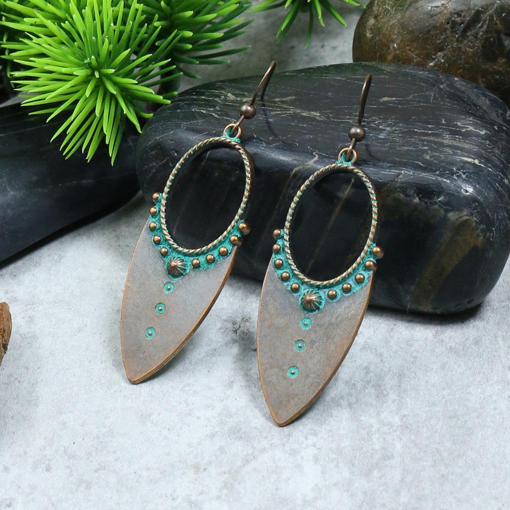 Oval Dangle Earrings Women Party Wedding Jewelry Dangle Gifts Earrings