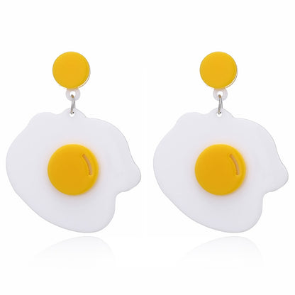 Egg Acrylic Drop Earrings Women Travel Fashion Cartoon Earrings Creative Jewelry