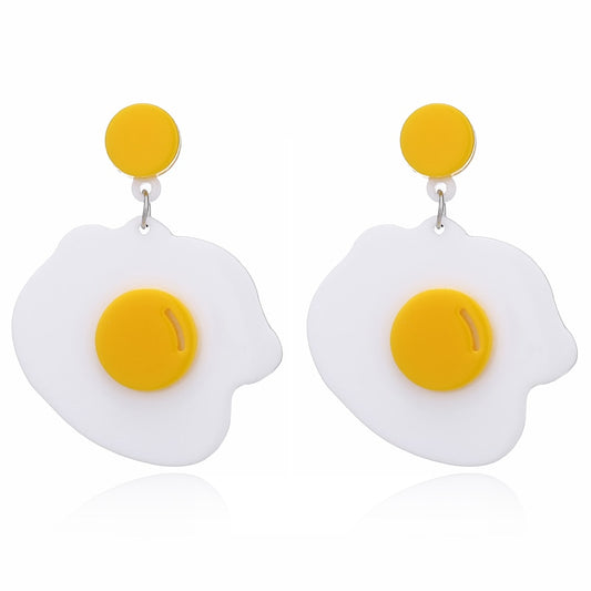 Egg Acrylic Drop Earrings Women Travel Fashion Cartoon Earrings Creative Jewelry