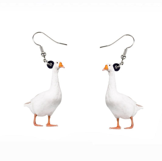 White Goose Drop Earrings Hip Hop Women Party Gift Jewelry Ear Fashion Pendant