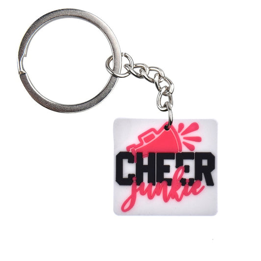 15 Styles Cheerleading Rubber Keychain Cheer Team Charms Keyring Teenager Gift