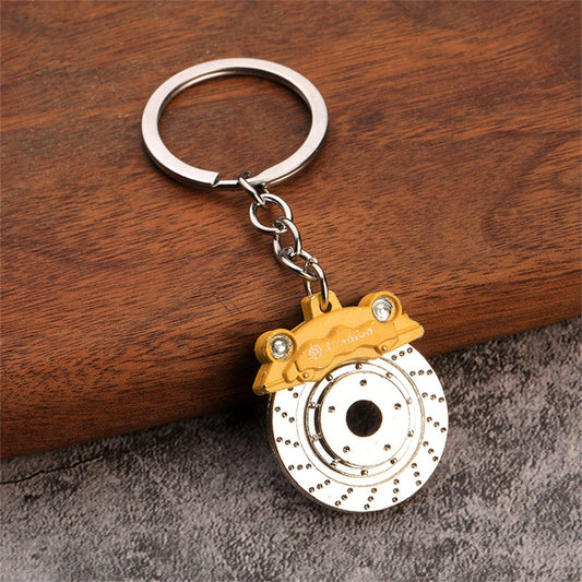 5 Colors Auto Parts Metal Keychain Car Hub Pendant Keyring For Men Women Car Key