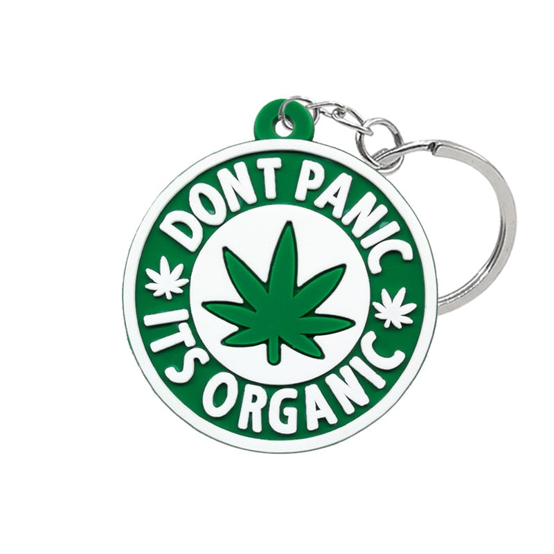Its Organic Green Leaf Keychain Car Keyring Cartoon Creative Pendant Souvenir