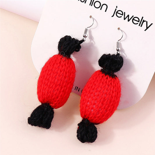 Knitted Candy Dangle Drop Earrings Women Charms Earring Fashion Creative Jewelry