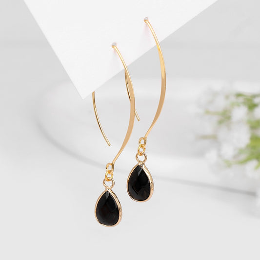 Black Drop Charm Lady Cute Dangle Earrings for Women Jewelry Girls Earrings