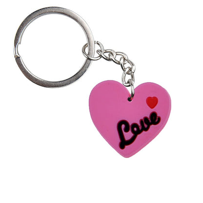 Pink Love Heart Keychain Cartoon Creative Gift Key Holder Keyring Anime Souvenir