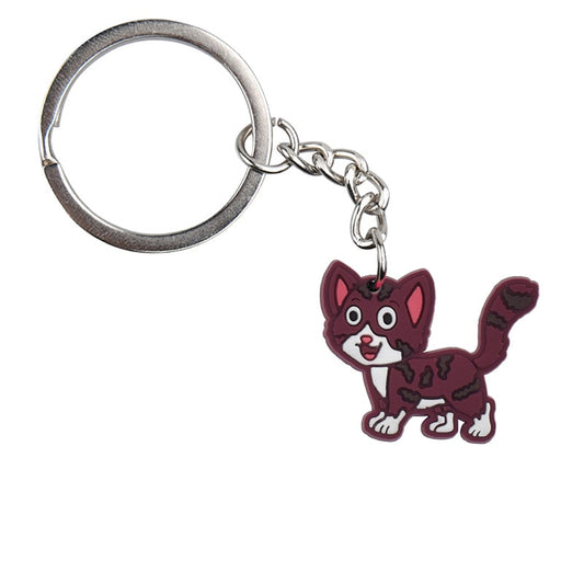 Cute Cat Keychain Gift for Cat Owner Cartoon Creative Gift Key Holder Keyring