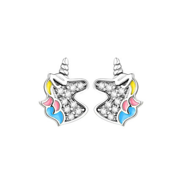 18 Styles Cute Unicorn Cartoon Fashion Stud Earrings Women Girl Earrings Jewelry