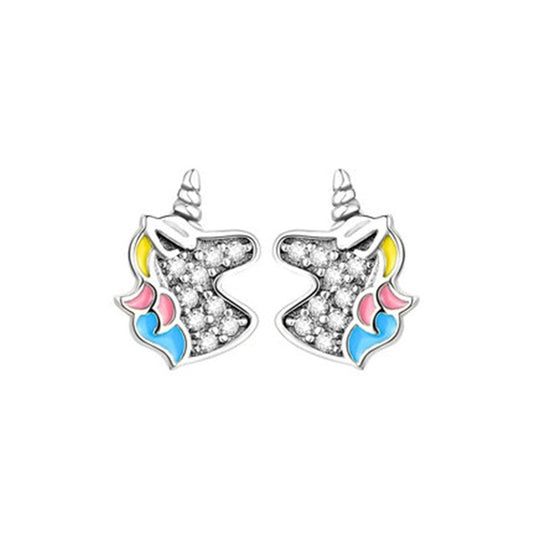 18 Styles Cute Unicorn Cartoon Fashion Stud Earrings Women Girl Earrings Jewelry