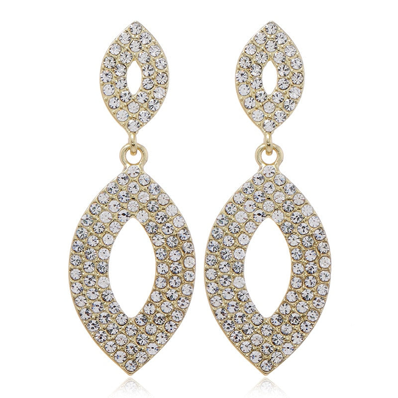 14 Styles Rhinestone Crystal Long Tassel Drop Earrings Women Party Wedding