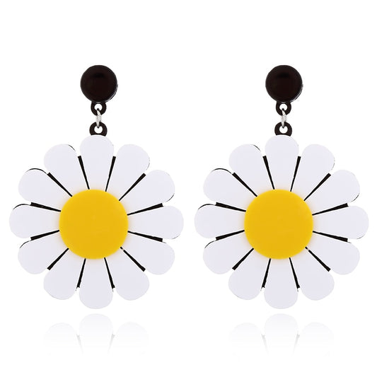 Cartoon Acrylic Flower Drop Earrings Women Travel Fashion Cartoon Earrings