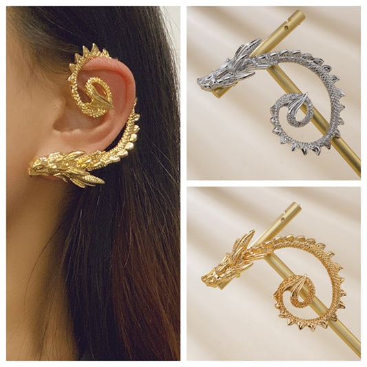 1pc Statement Punk Firery Dragon Ear Cuff Women Unique Dragon Stud Earrings