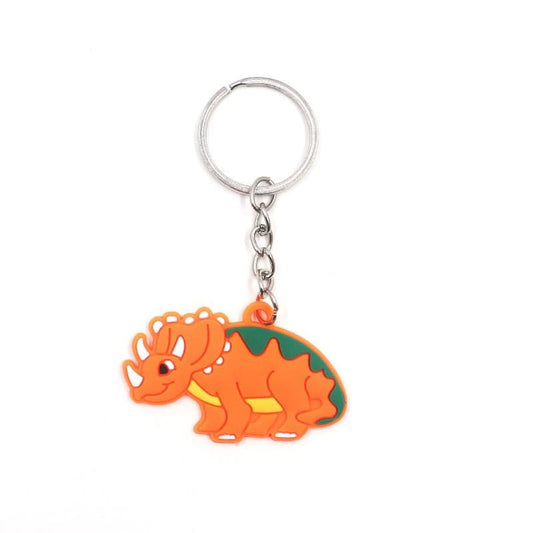 Orange Dinosaur Keychain Party Gift Cute Keyring Cartoon DIY Jewelry Souvenir