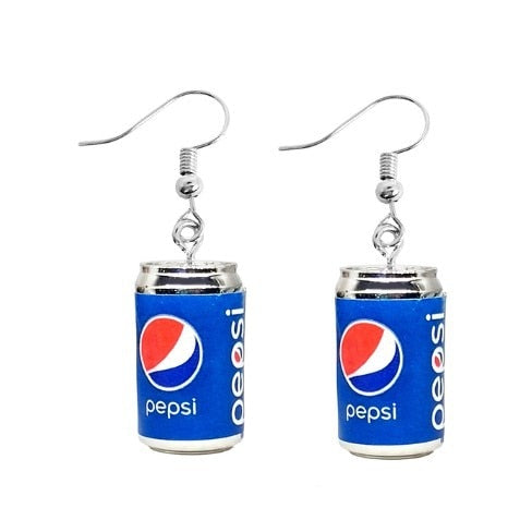 Blue Soda Can Funny Design Dangle Drop Earrings Women Fashion