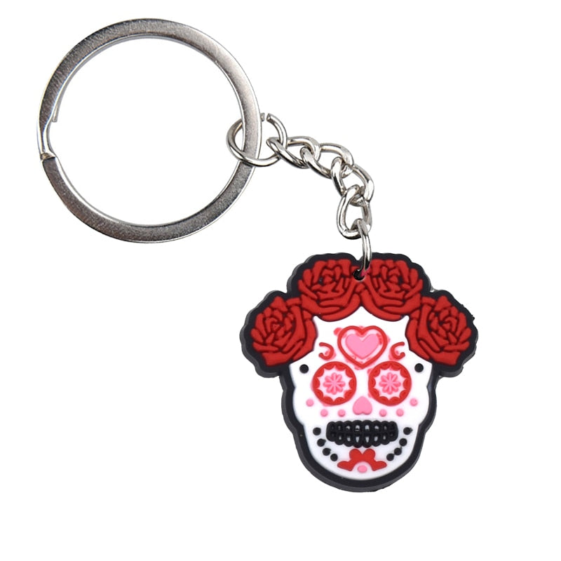 Day Of The Day Skull Mexican Cute Keychain PVC Keychain Backpack Ornaments