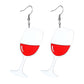 Wine Glass Acrylic Drop Earrings Women Travel Fashion Cartoon Earrings Creative