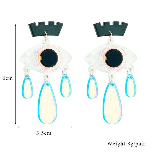 Eyes and Tears Drop Earrings Female Travel Cartoon Earrings Creative Art Jewelry