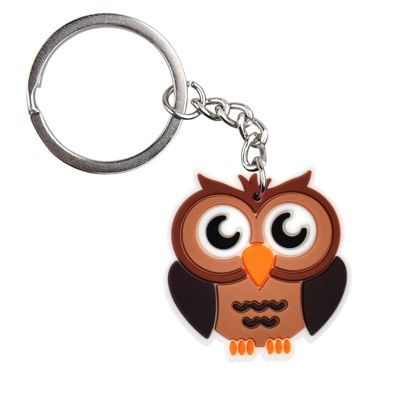 13 Styles Owl keychain Charm Cartoon Key Ring Gift Women Handbag Ornaments Car