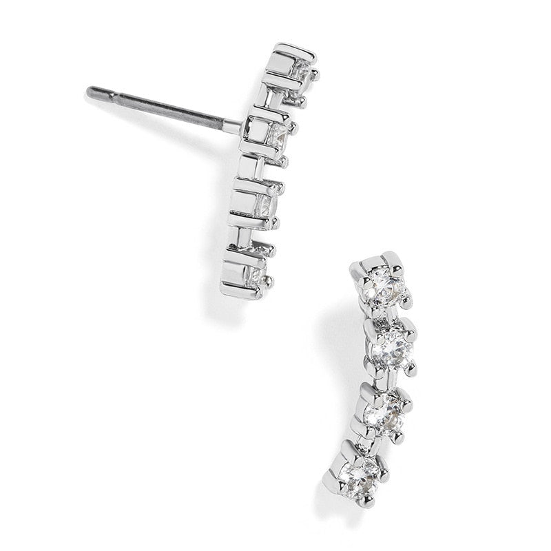 Multicolor Rhinestone Creative Studs Earrings Fashion Geometric Crystal Studs