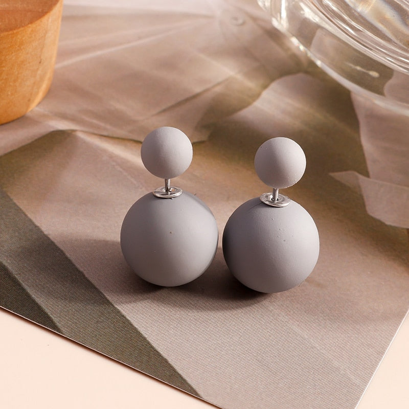 Minimalistic Ball Design Fashion Earrings Women Girls Stud Earrings Wedding