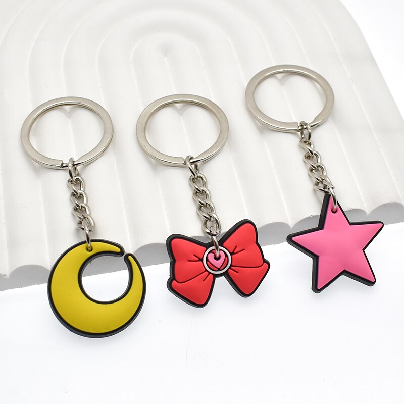 22 Styles Japanese Cartoon Anime moon Pendant Star Keychains Luna cat Holder Car