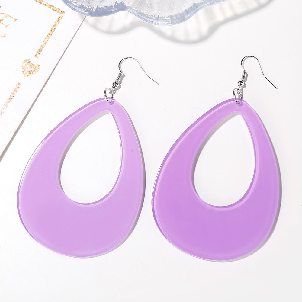 Violet Drop Earrings Hip Hop Art Women Party Jewelry Ear Fashion Pendant